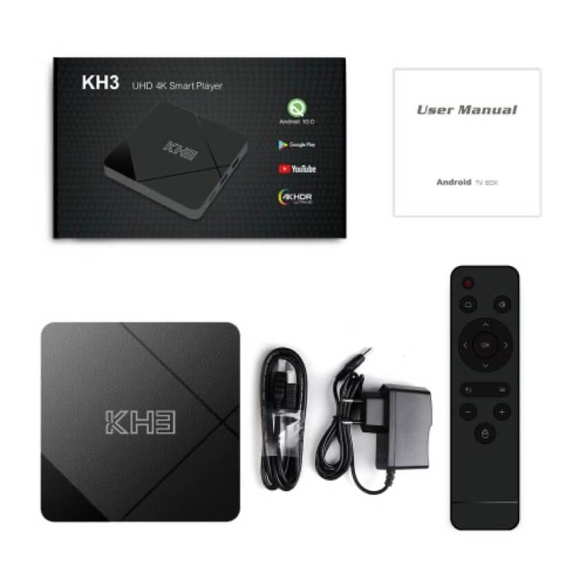 MECOOL KH3 Android 10.0 Smart 4K 60fps TV Box – Black 2GB RAM + 16GB ROM
